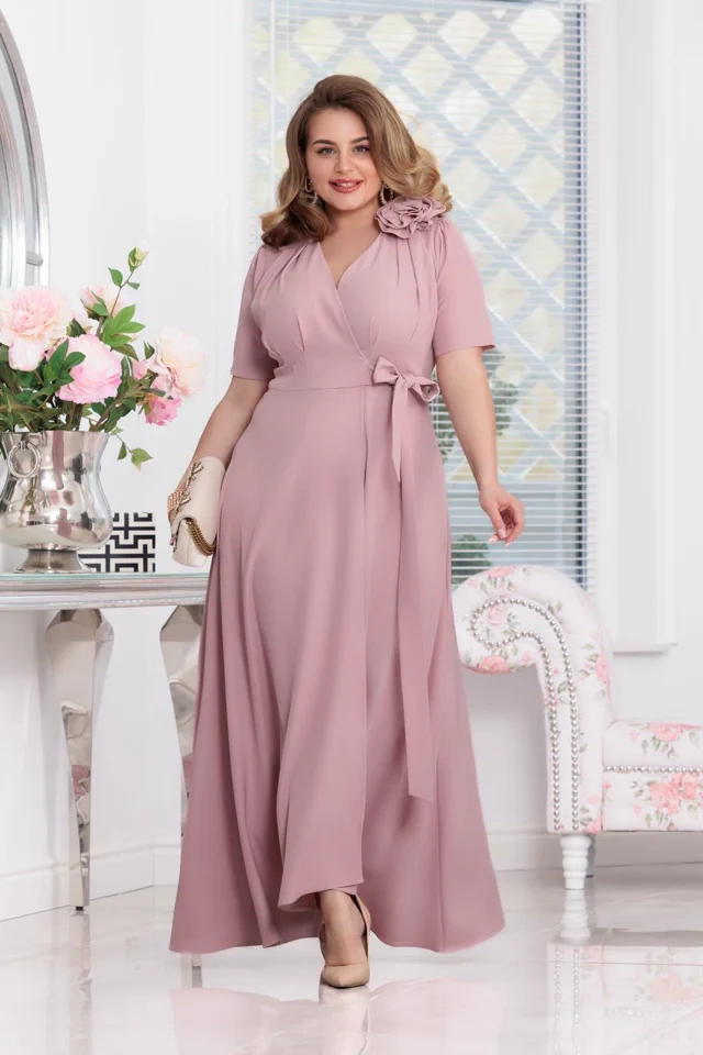 ELIZABETH - SUKIENKA MAXI ROSA BRUDNY RÓŻ