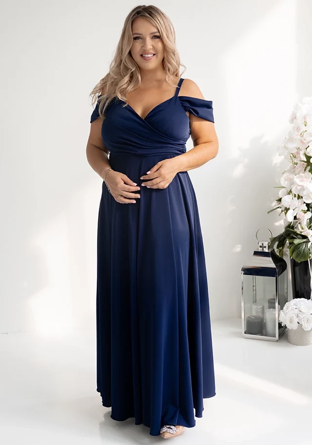 DUET - SUKIENKA VALENTINA OPADAJĄCE RAMIĄCZKA GRANATOWA