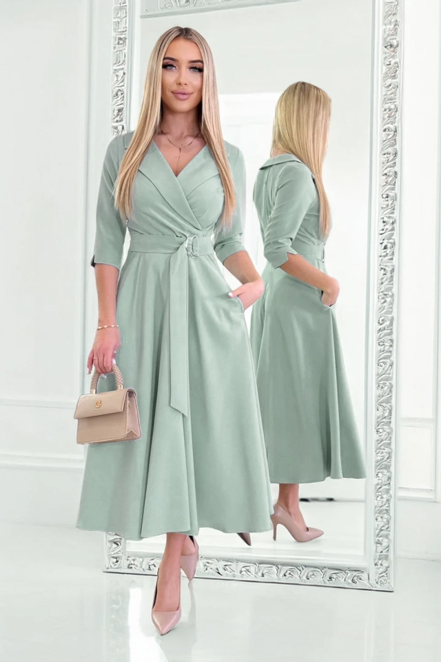 IWA SUKIENKA LAURETTE 7/8 Z RĘKAWEM SZAŁWIA