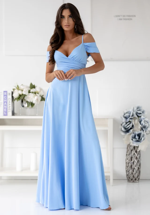 sukienka valentina gladka maxi opadajace ramiaczka blekitna.webp