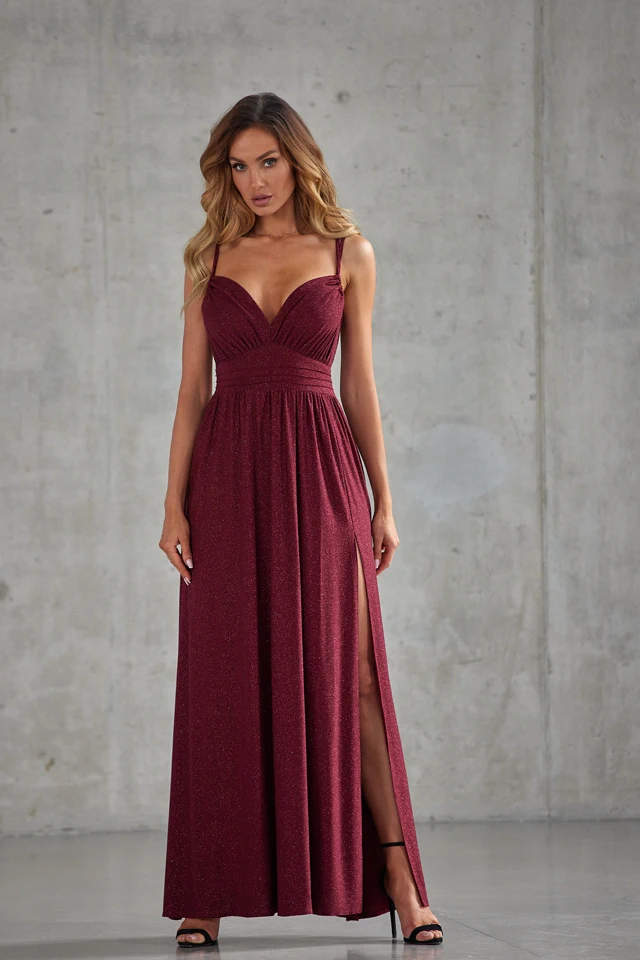 sukienka maxi katniss crystal ramiączka brokat bordowa.webp